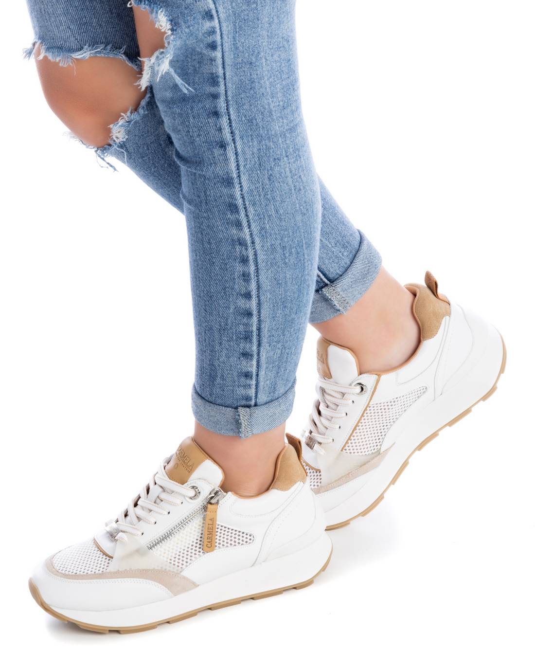 Carmela 16044401 baskets femme blanc cuir
