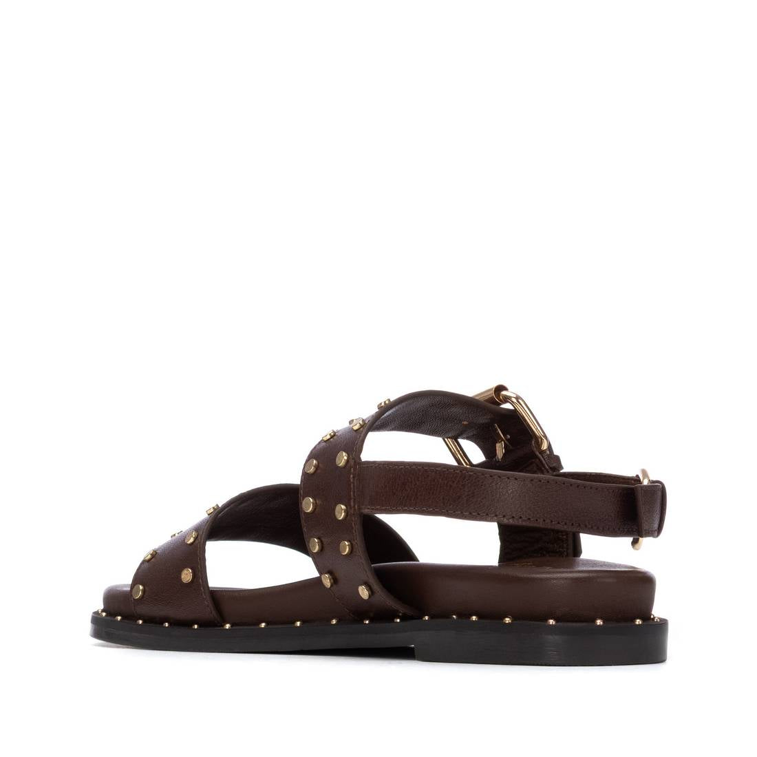 Carmela 16319702 sandale femme marron cuir plate