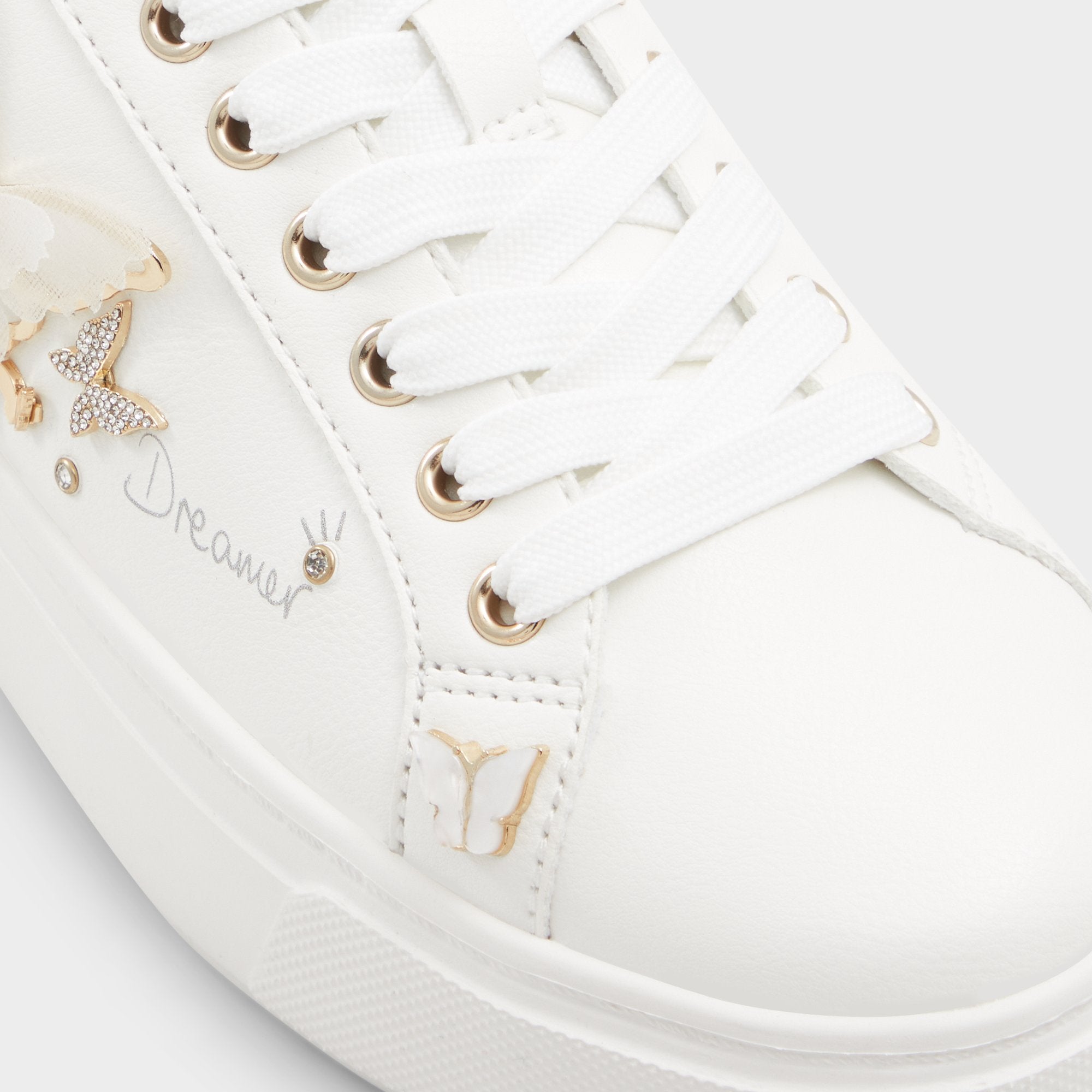 ALDO Pearlwing baskets cuir blanc papillons pointure 38