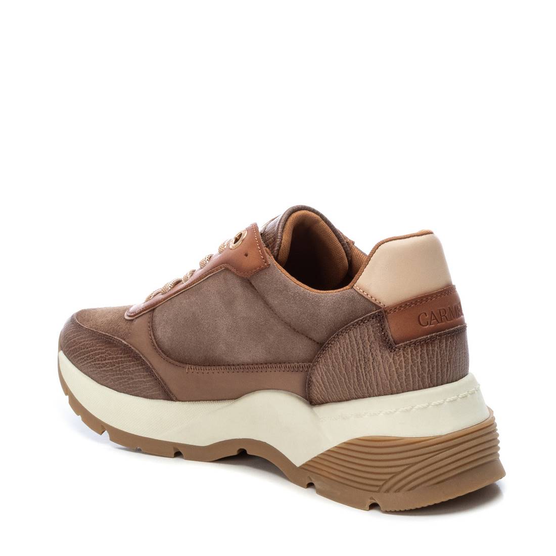 Carmela 16111803 basket cuir marron lacets bicolores