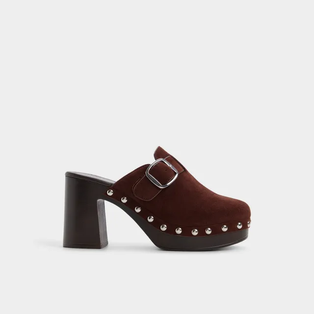 ALDO Miloria mules à talon daim marron cloutées