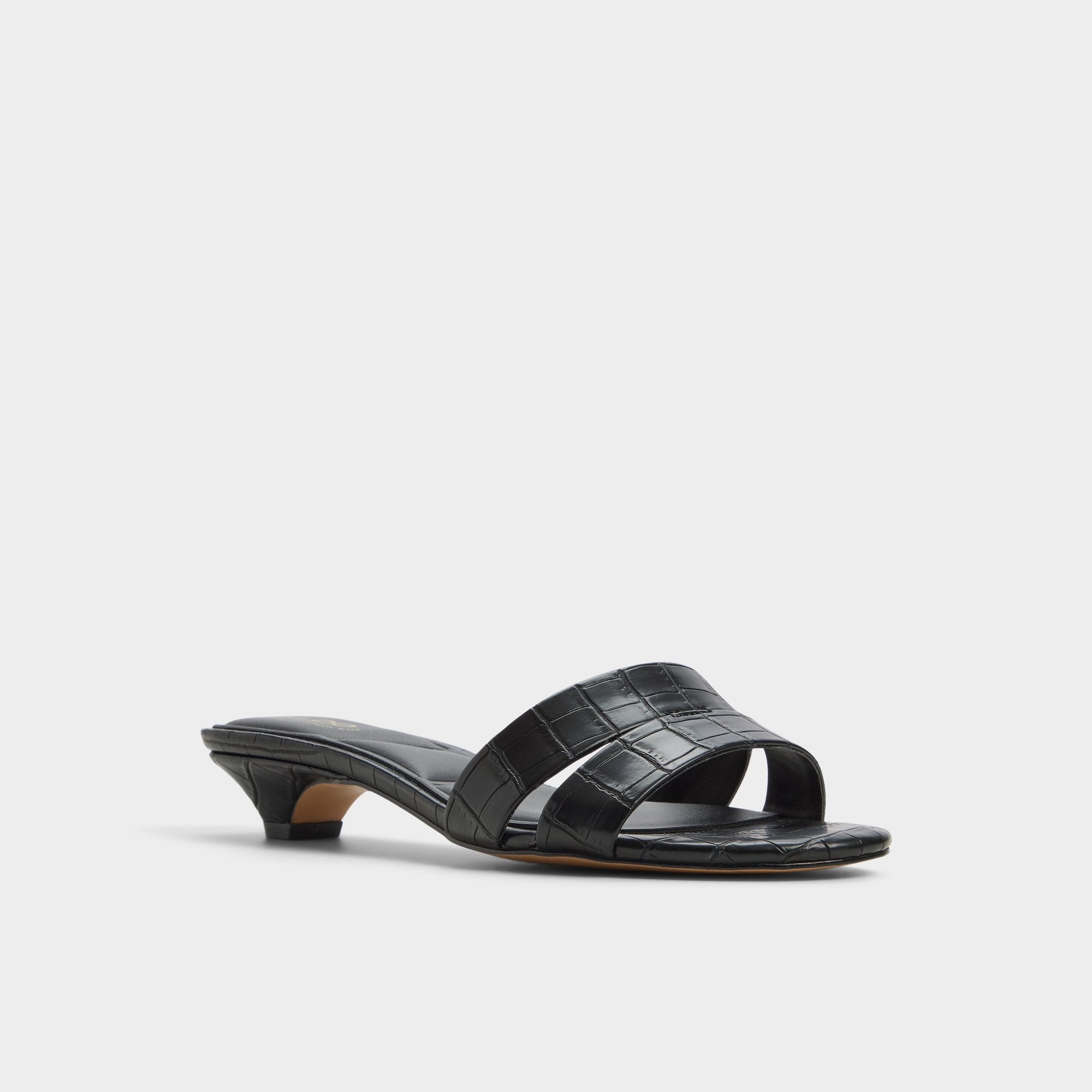 ALDO Scarletta mules croco vernies petit talon