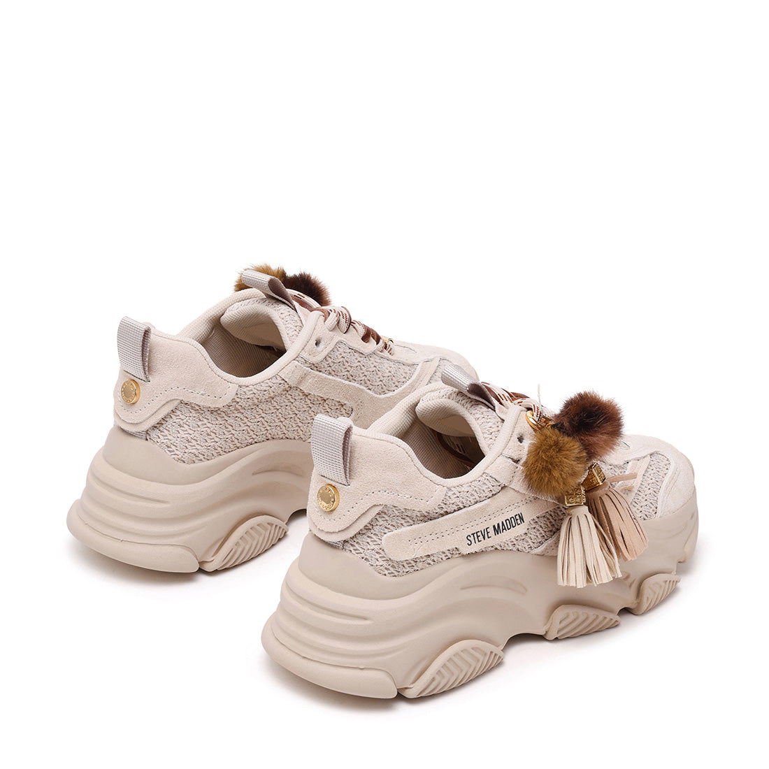 Steve Madden Possession-PPE baskets daim ivoire compensées
