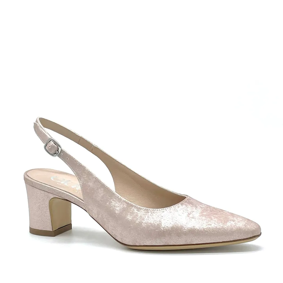 Elata 15117 slingback satinée nude talon 5,5 cm