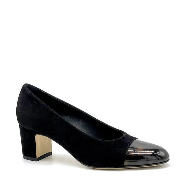 Elata 56521 escarpins daim noir écaille talon 5,5 cm point 37