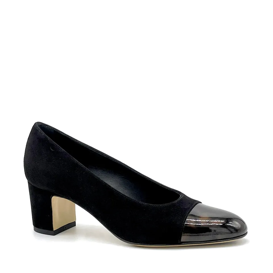 Elata 56521 escarpins daim noir écaille talon 5,5 cm point 37