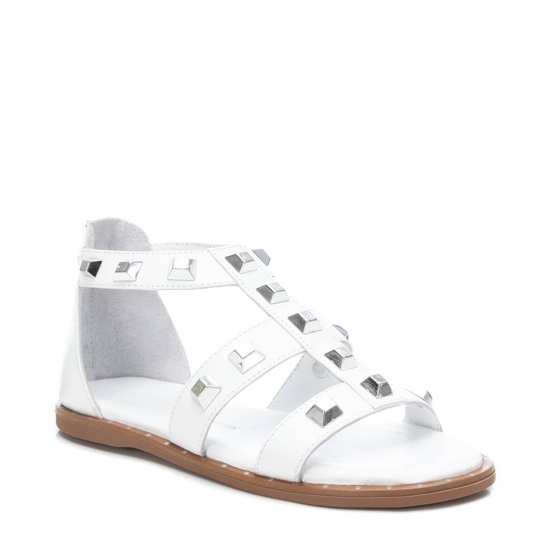 Carmela 16055404 sandales femme blanc cuir plat