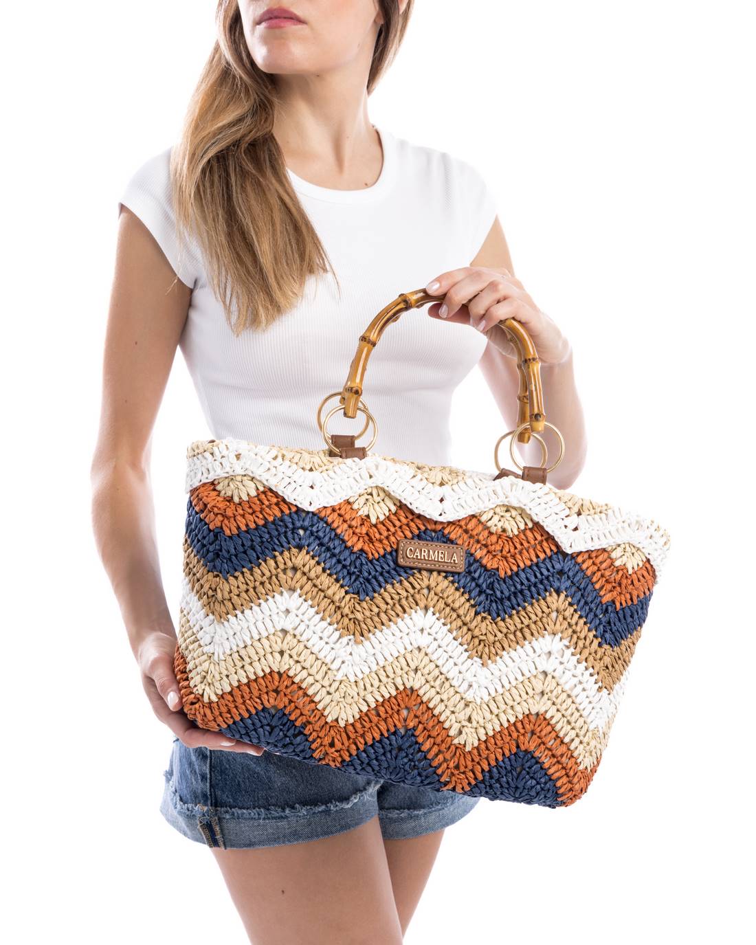Carmela 18615901 sac rafia corail 42 cm