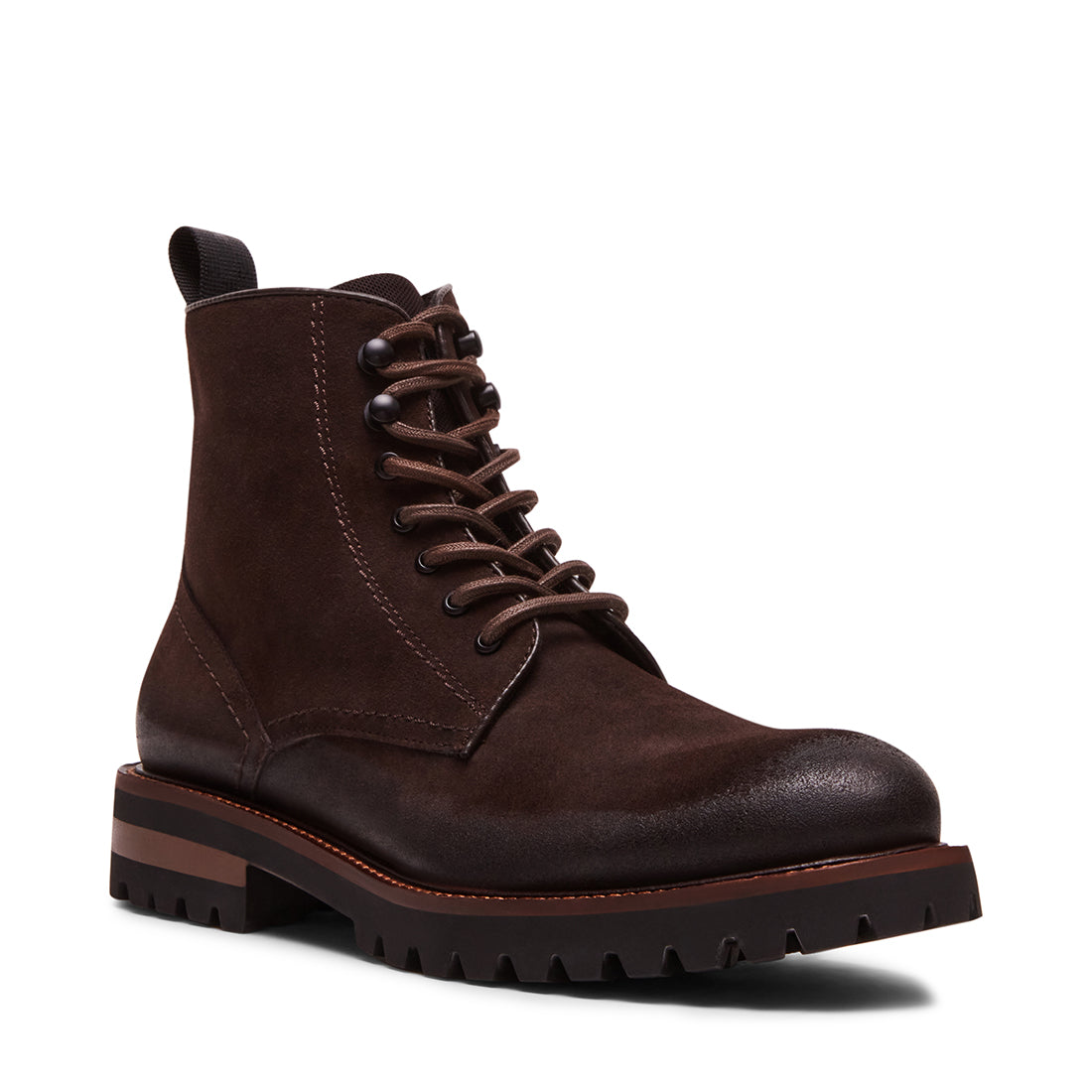 Steve Madden Montana botte homme marron daim lacets 3 cm