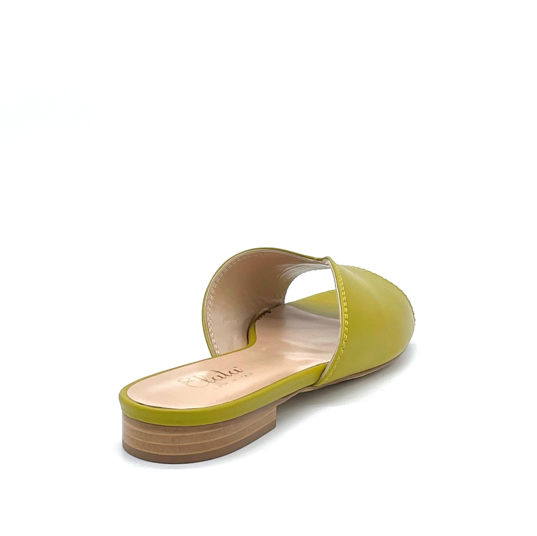 ELATA AESTAS 11143D mule cuir pistache talon 1 cm