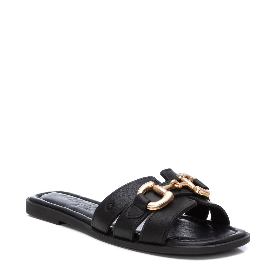 Carmela 16157002 sandales femme noir cuir chaîne