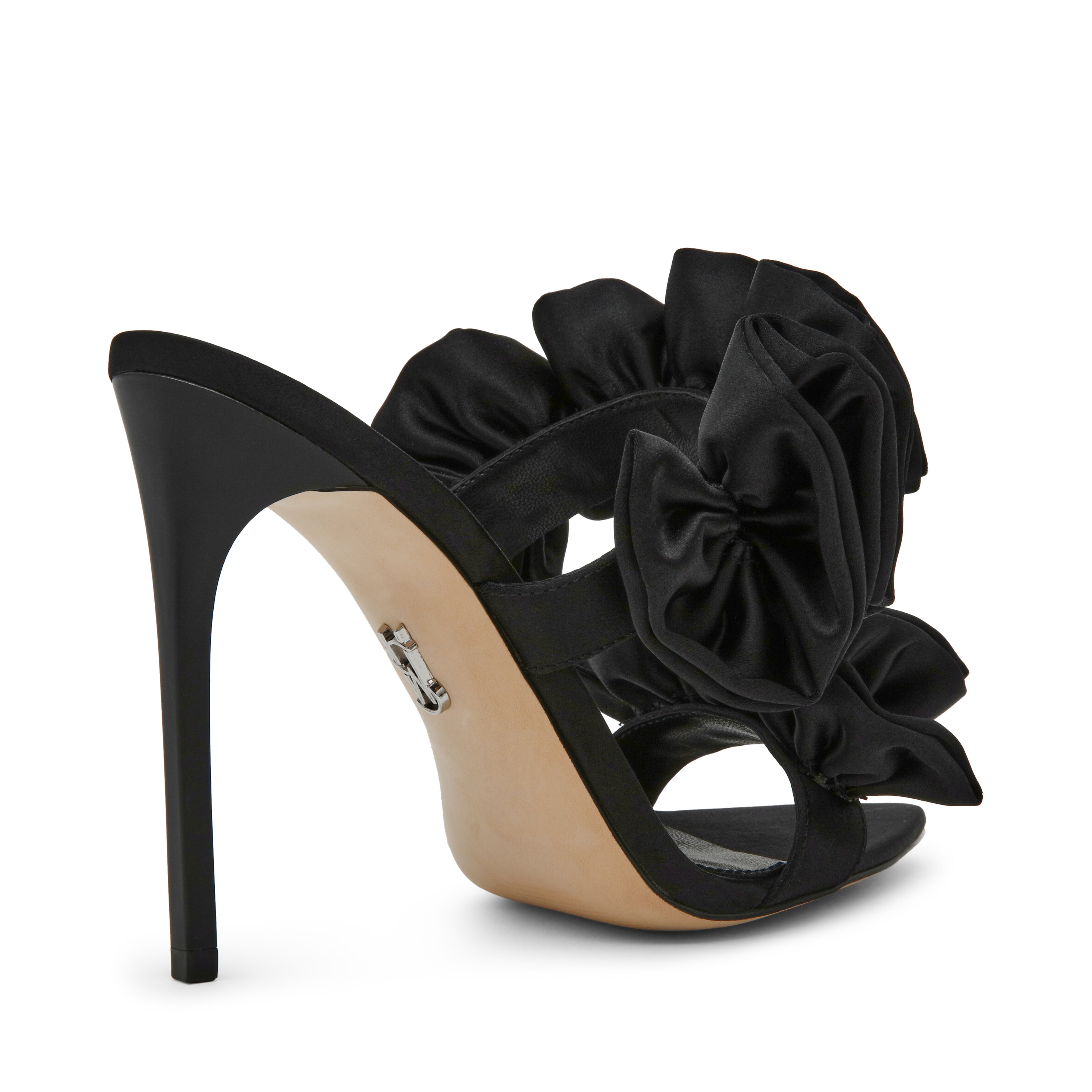 Steve Madden Aalina sandales satin noir talon 10 cm
