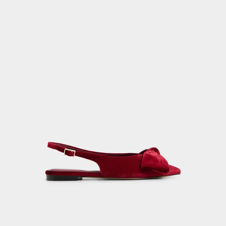 ALDO Festive ballerines rouge velours nœud