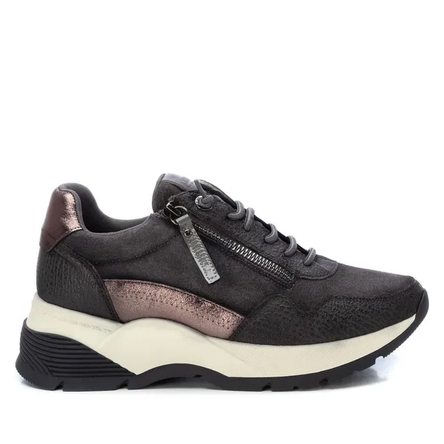 Carmela 16105903 basket cuir gris à zip