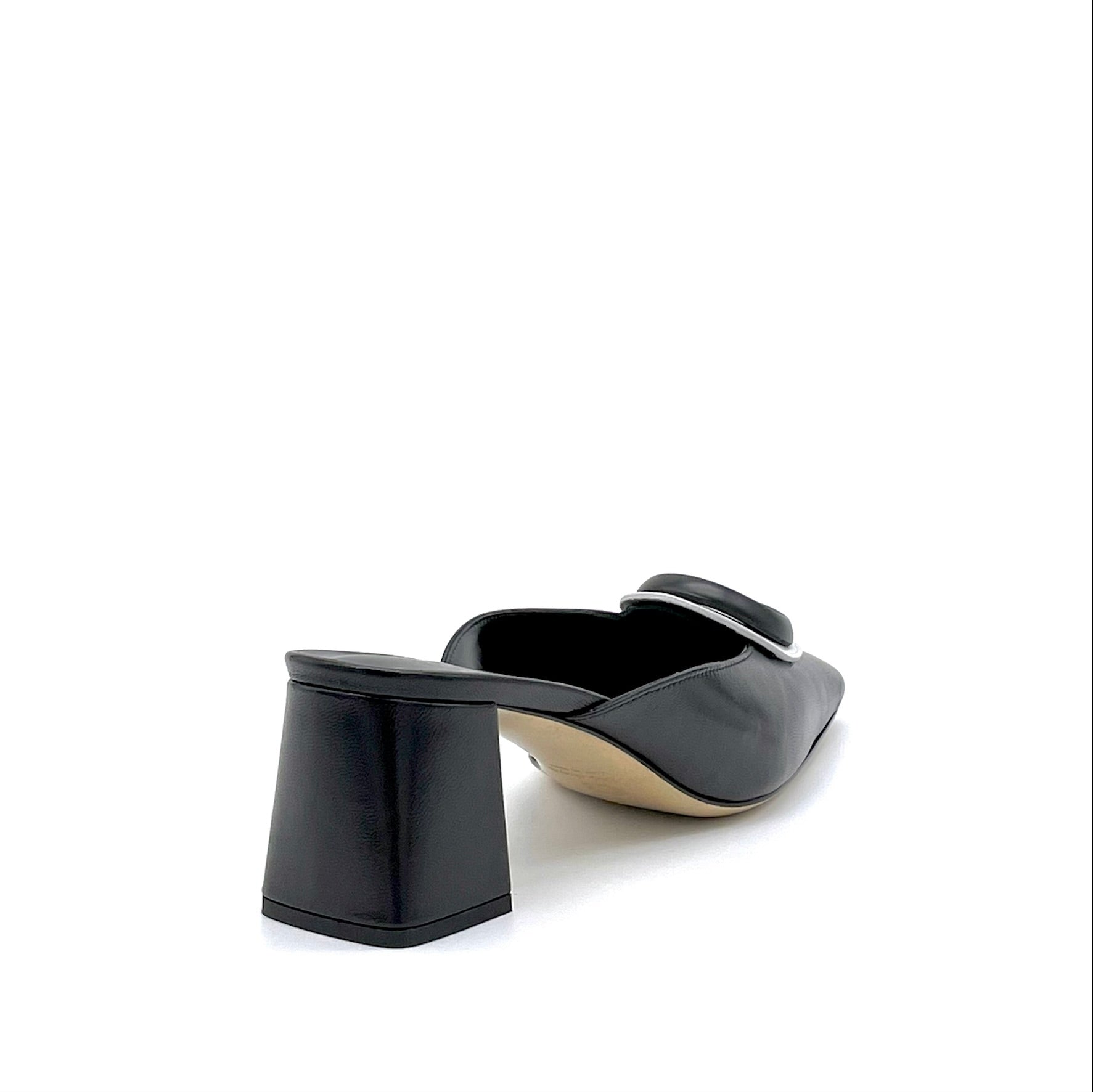 Elata 12157 sabot cuir noir circle talon 5,5 cm