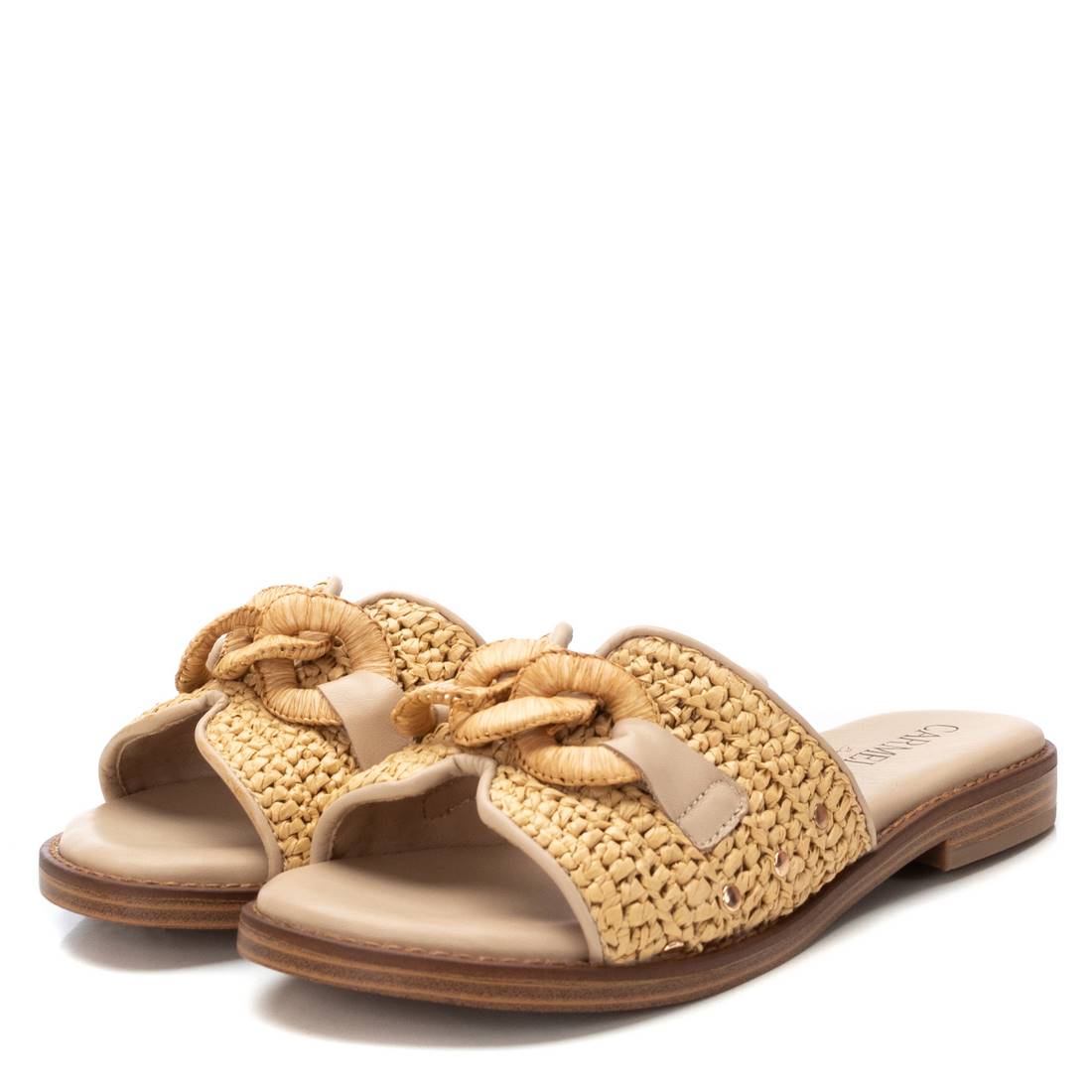Carmela 16237003 mule femme plate beige raphia