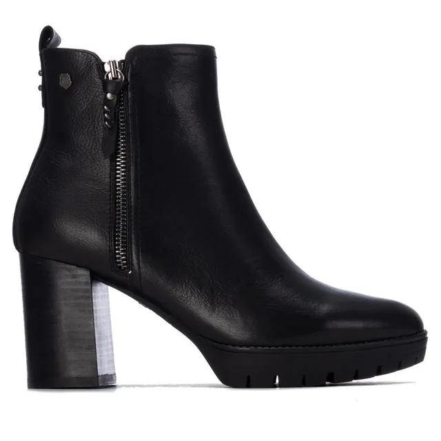 Carmela 16428301 bottine cuir noir talon moyen
