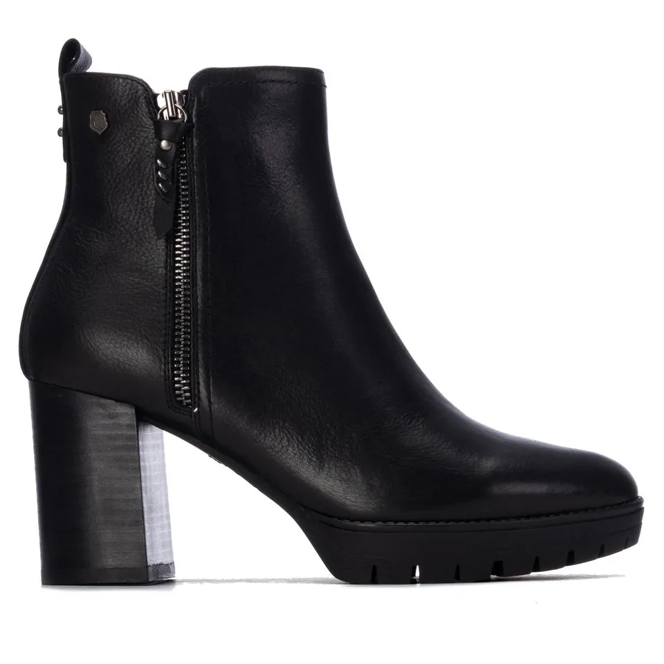 Carmela 16428301 bottine cuir noir talon moyen