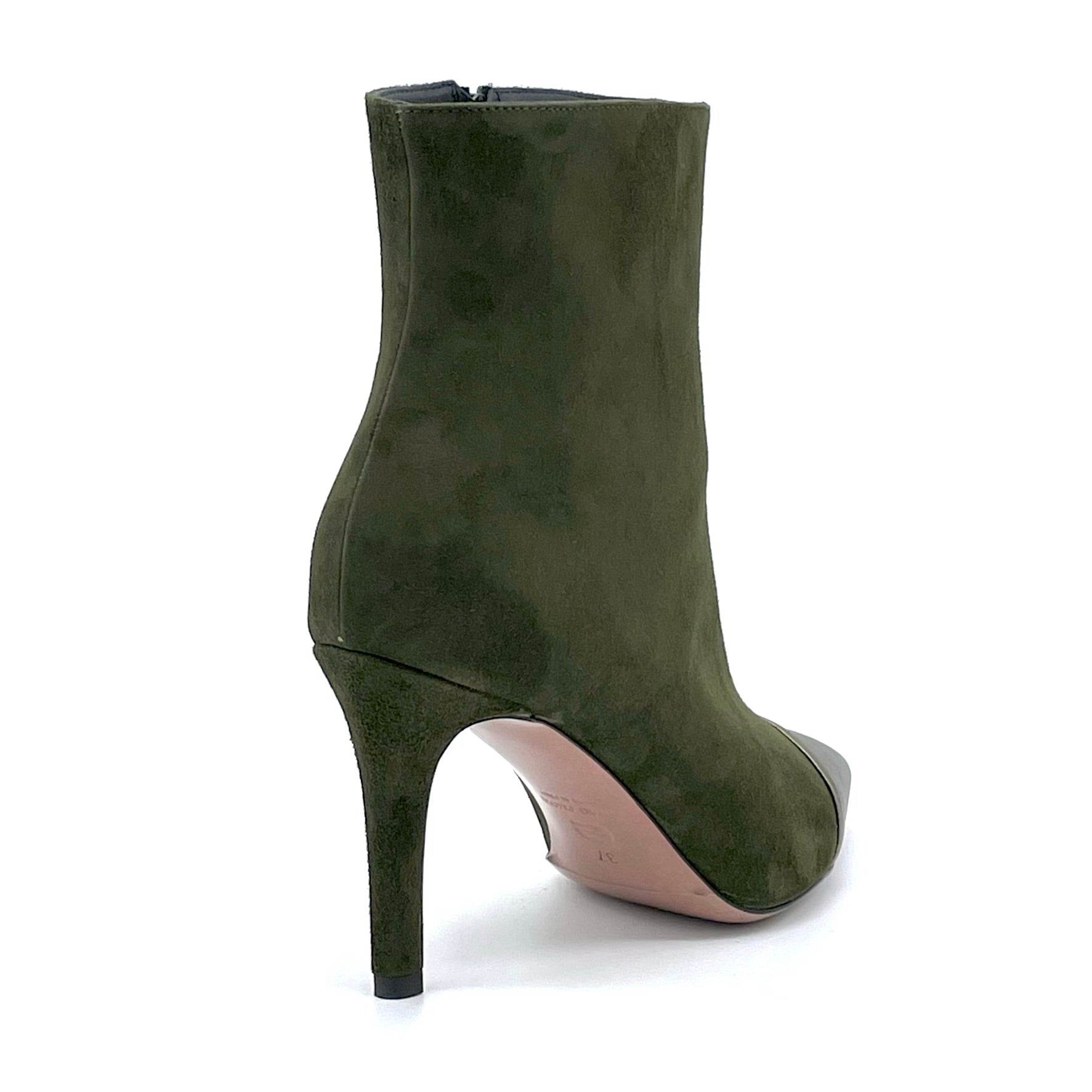 ELATA 52560 bottines suède vert lamé talon 8,5 cm