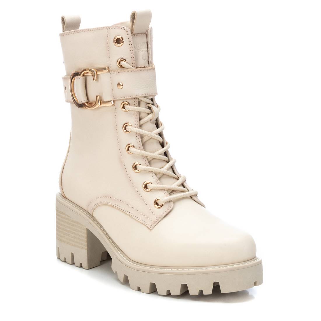 Carmela 16107503 bottines cuir blanc lacet 7 cm