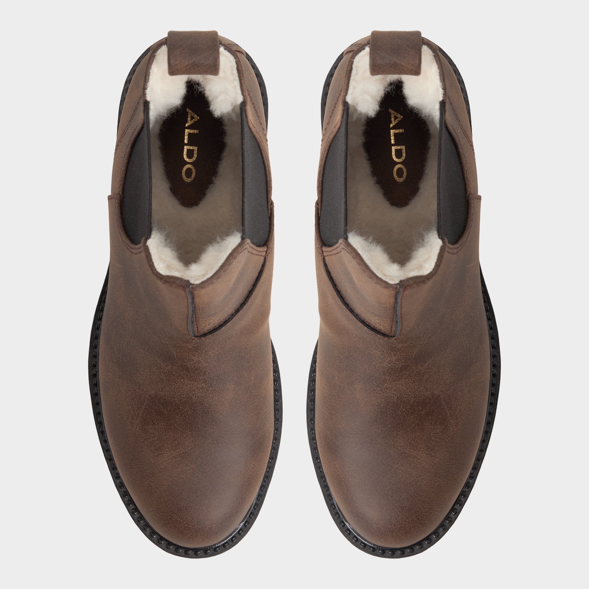 ALDO Faverwham bottines Chelsea cuir marron semelle crantée