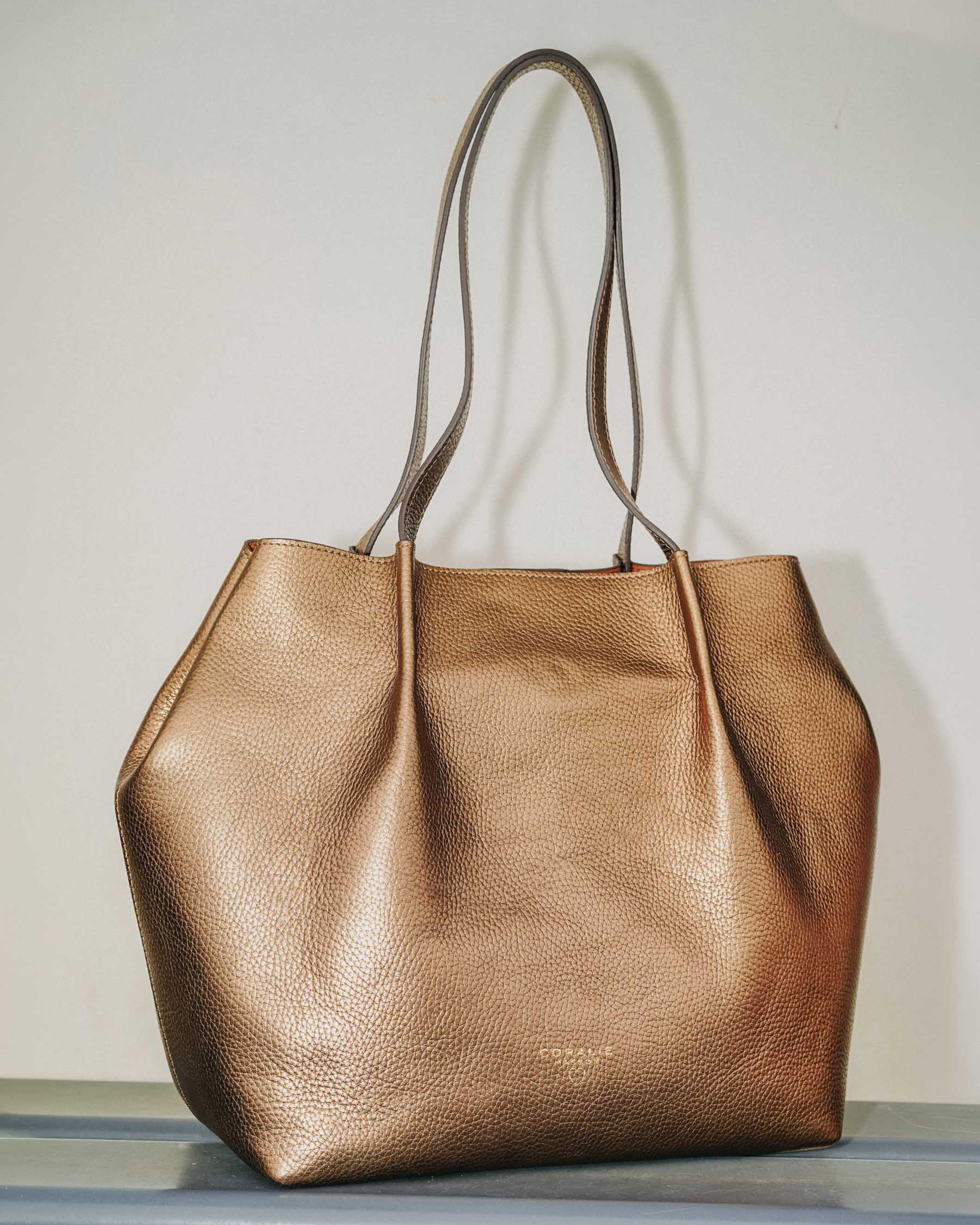Coralie Masson Steevie sac cabas cuir bronze