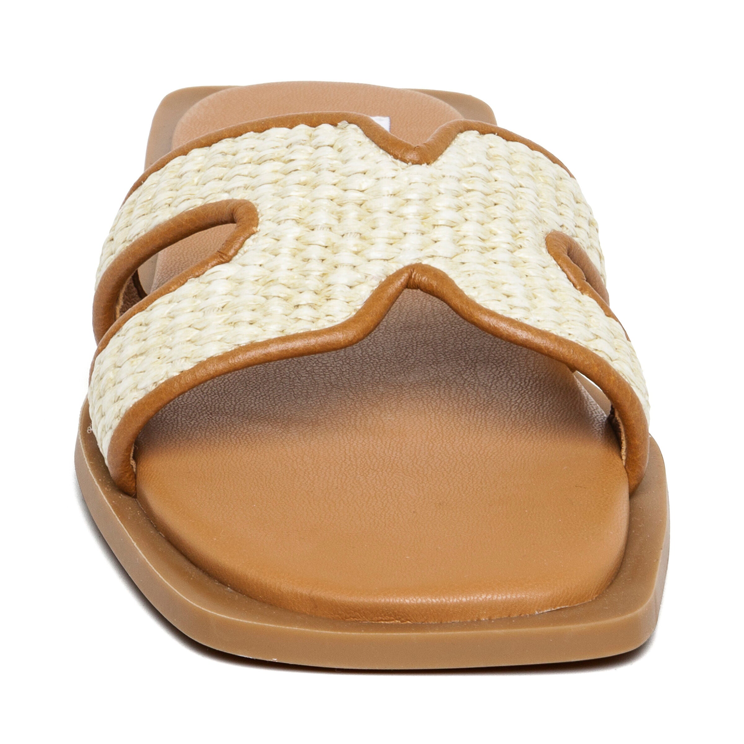 Steve Madden Sofia Slide claquettes femme raphia naturel cuir