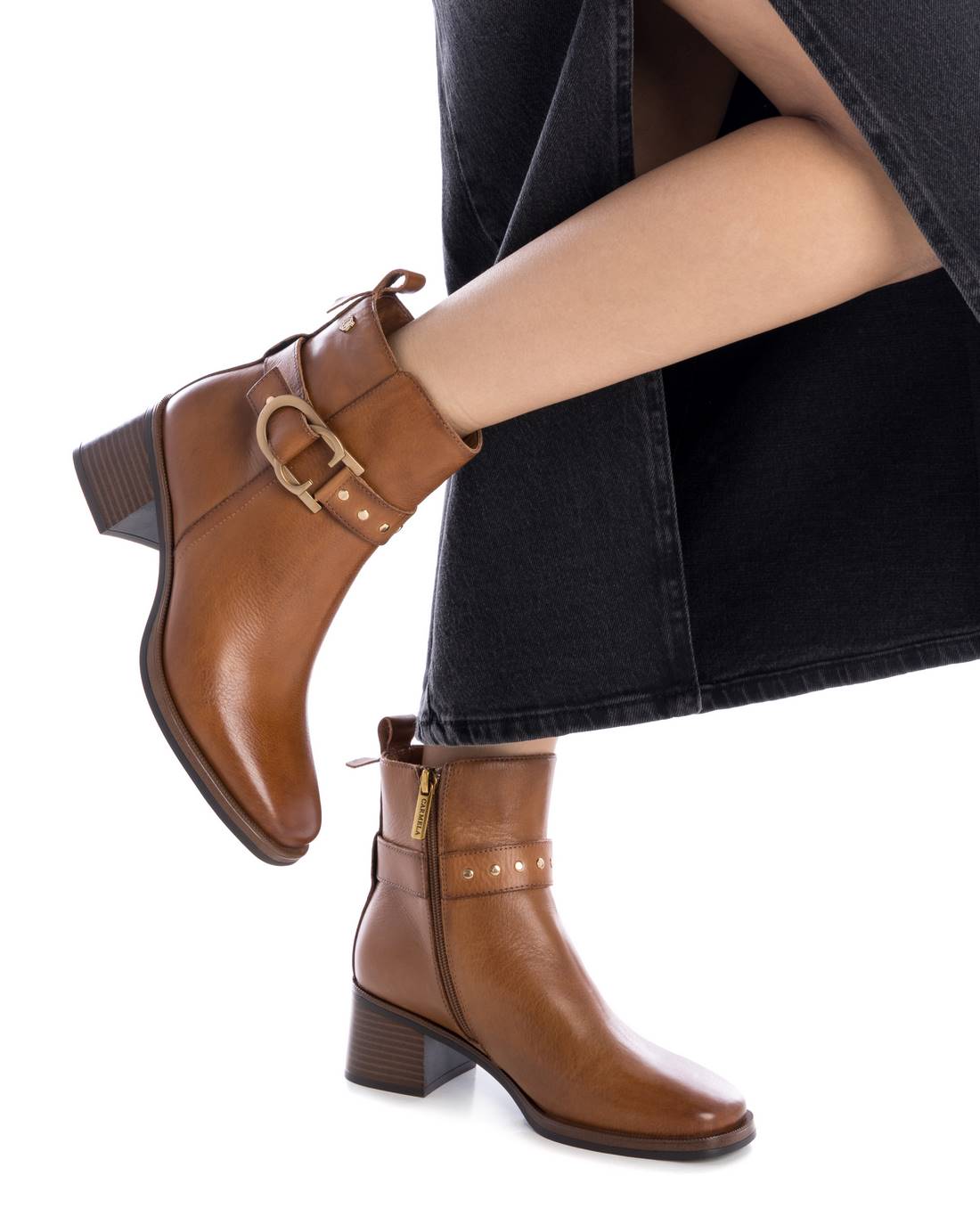 Carmela 16199901 bottines cuir marron talon 7 cm