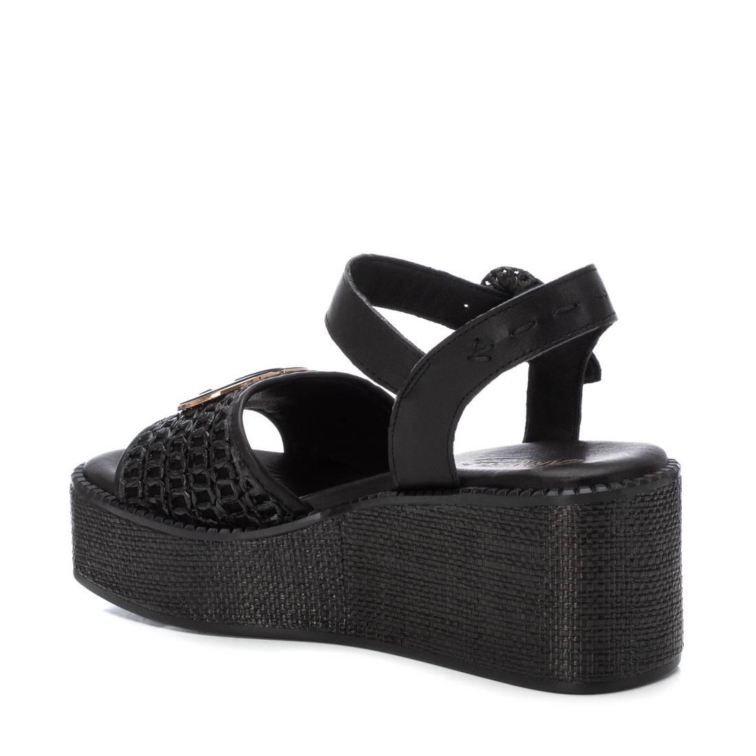 Carmela 16236003 sandales cuir noir compensées