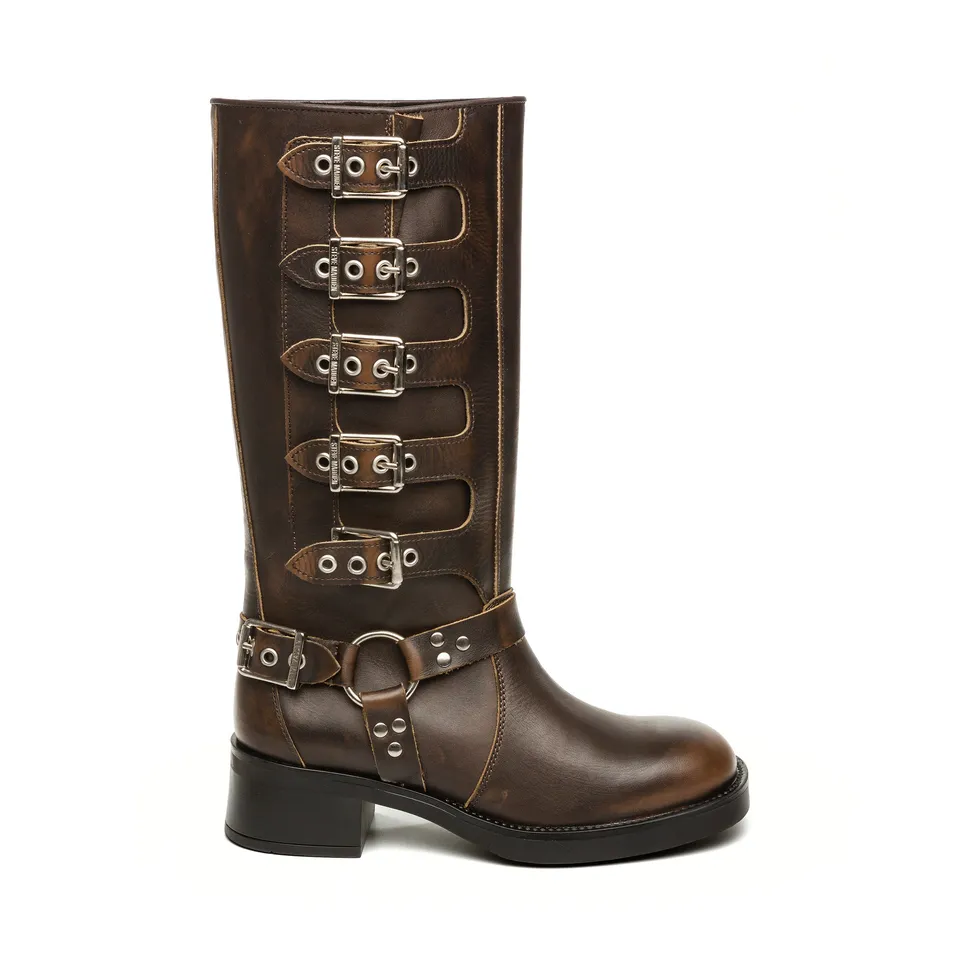 Steve Madden Battle bottes cuir marron talon 4 cm