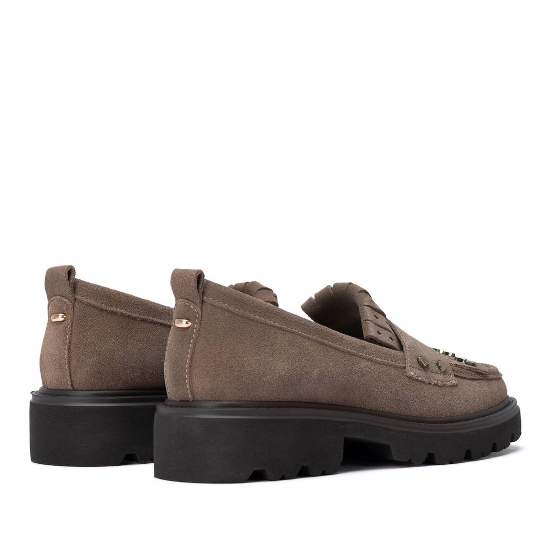 Carmela 16431104 mocassins femme taupe cuir petit talon