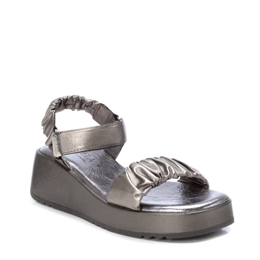 Carmela 16081109 sandale femme grise cuir plat