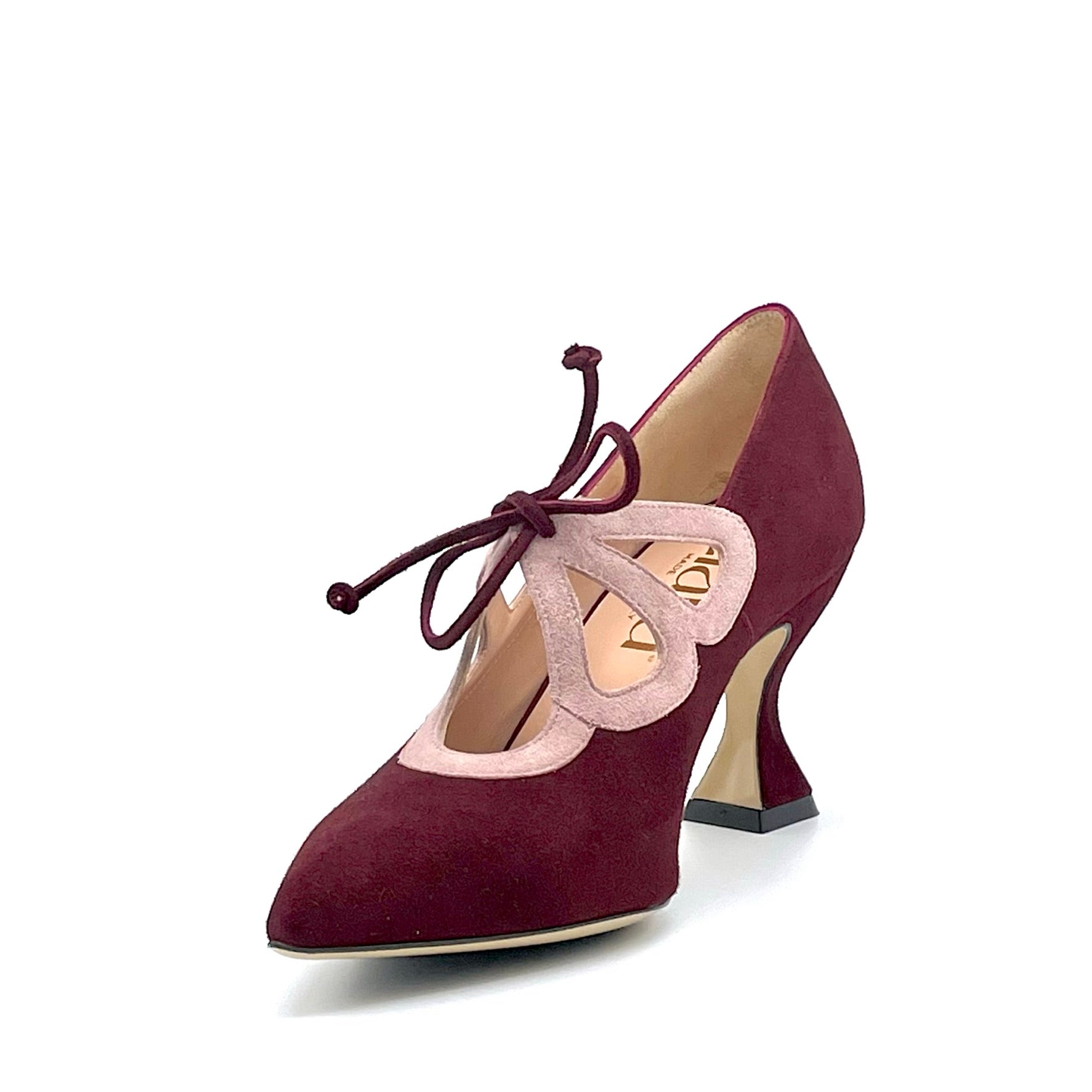 Elata 53516_1 chaussure suède bordeaux rose talon 7,5 cm