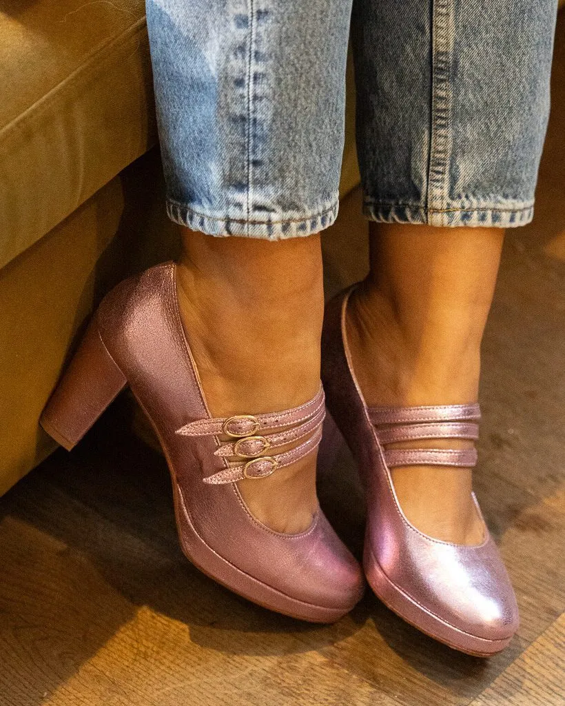 Dessine Moi Un Soulier Escarpin plateforme irisé lilas léger