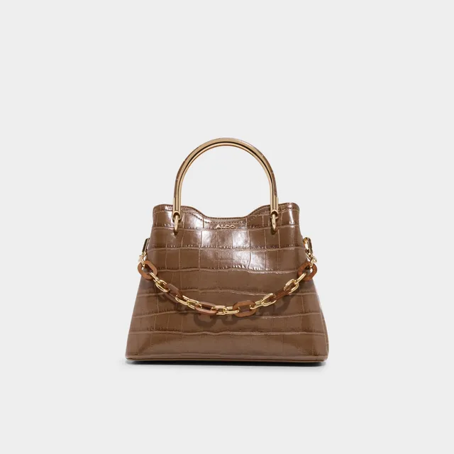 ALDO Arrayann sac satchel cuir marron chaîne