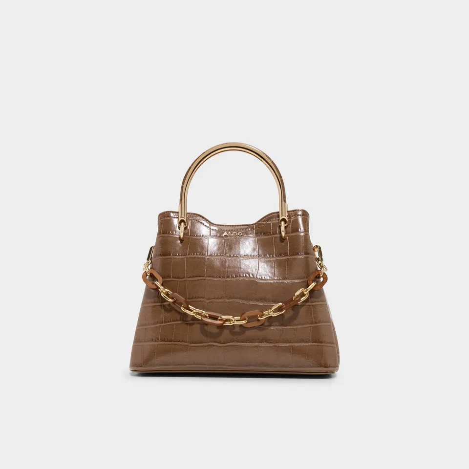 ALDO Arrayann sac satchel cuir marron chaîne