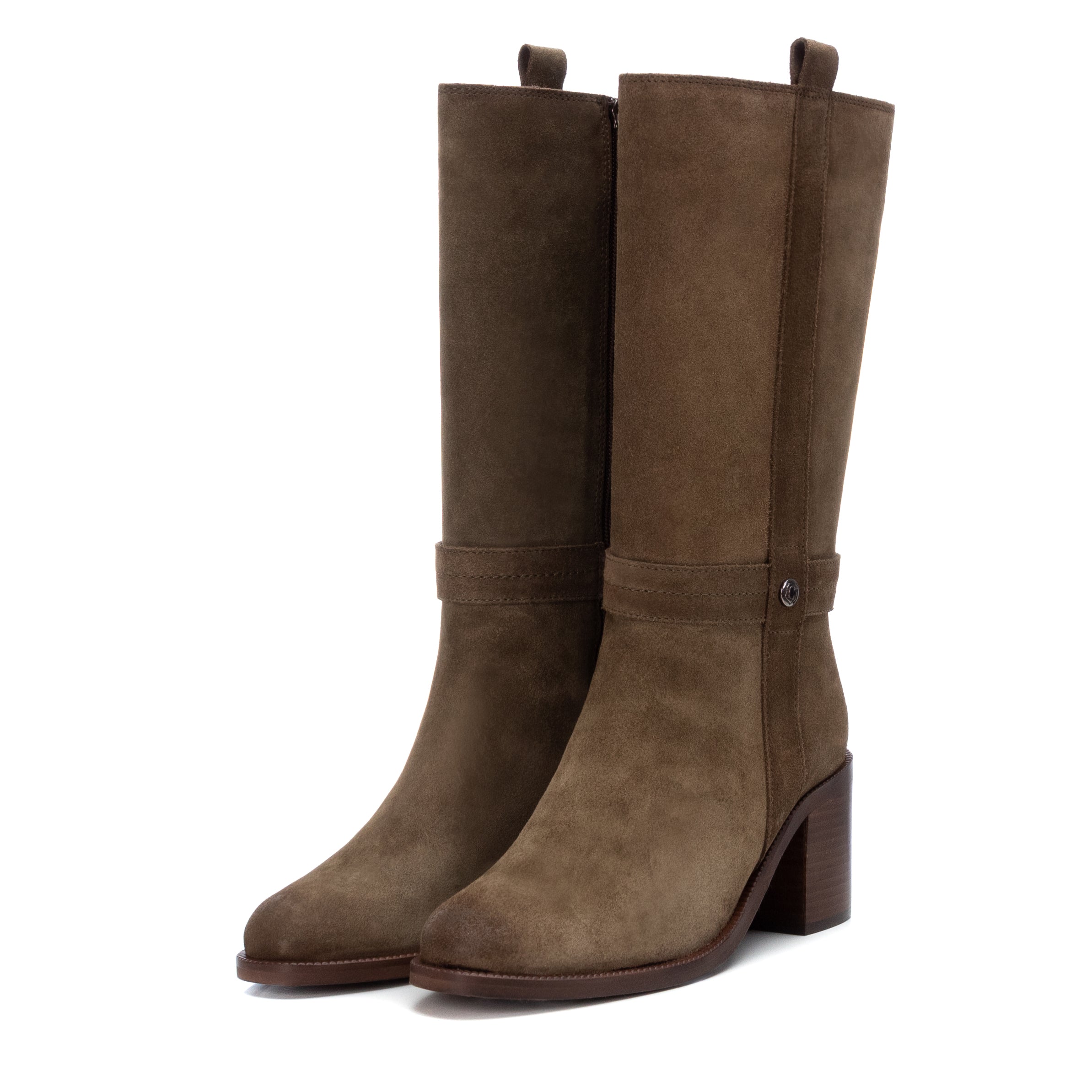 Carmela 16006103 bottes femme vert cuir talon 7 cm