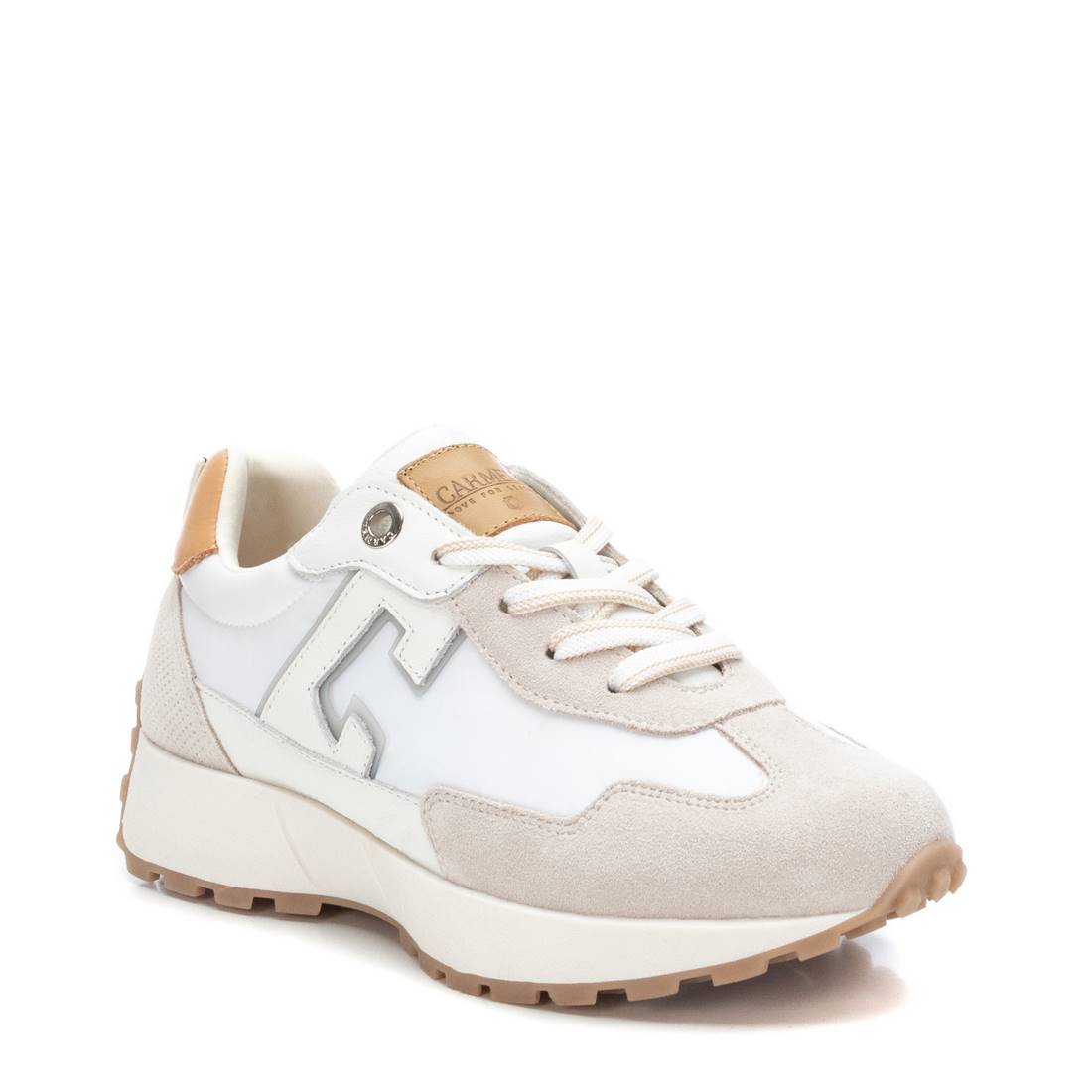 Carmela 16066402 basket cuir blanc lacets pastel