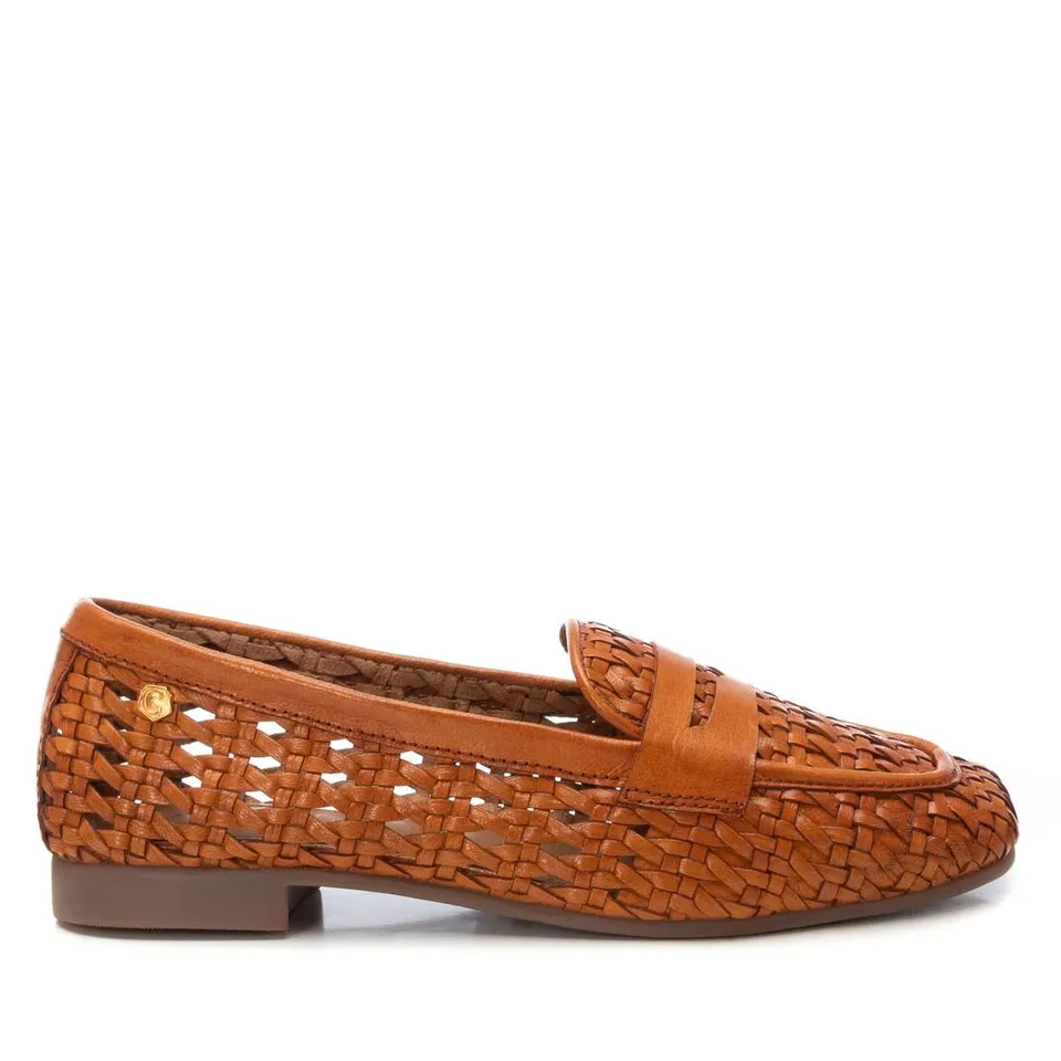 Carmela 16241002 mocassin femme cuir camel tressé