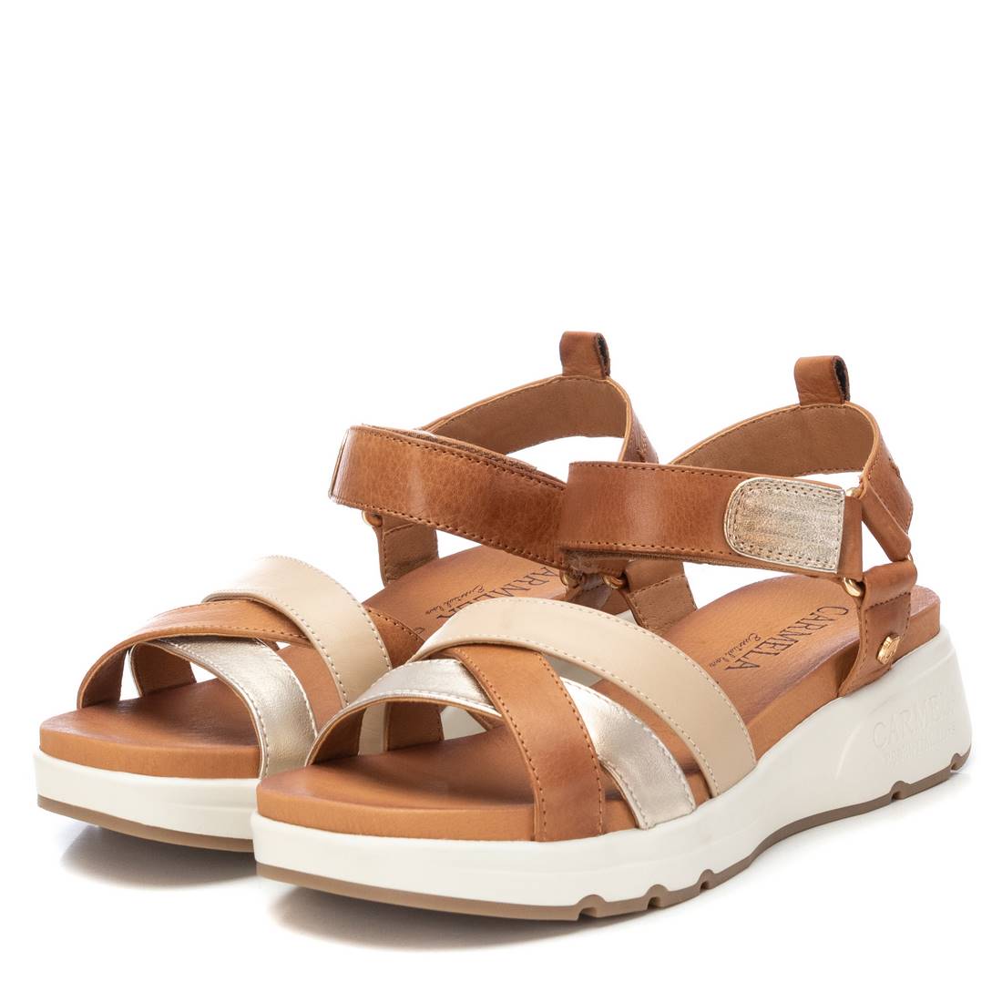 Carmela 16148004 sandale cuir marron talon plat