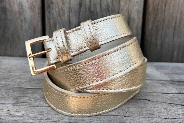 Coralie Masson Manon ceinture cuir doré 85 cm