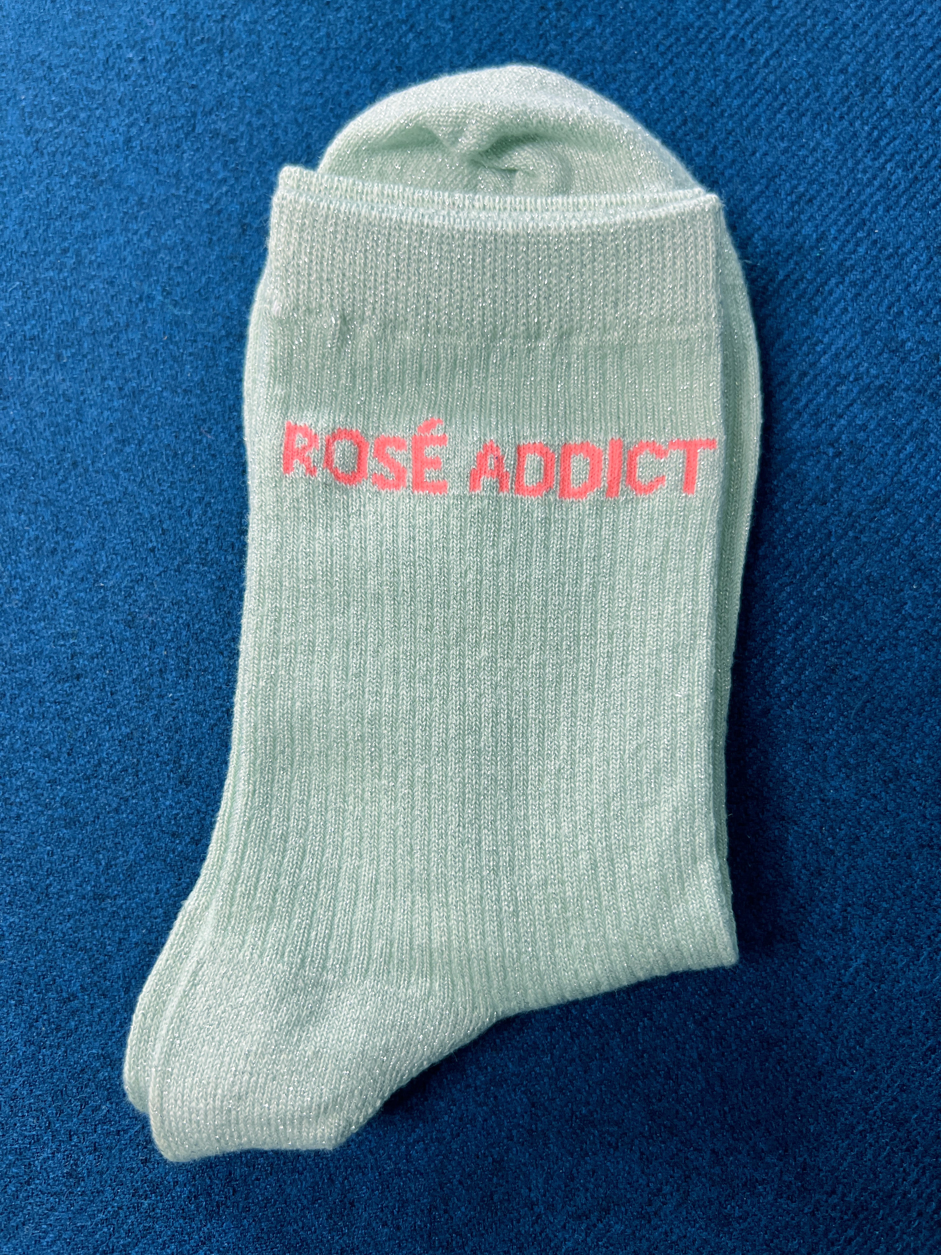 Coralie Masson Rosé Addict chaussettes paillettes coton lurex