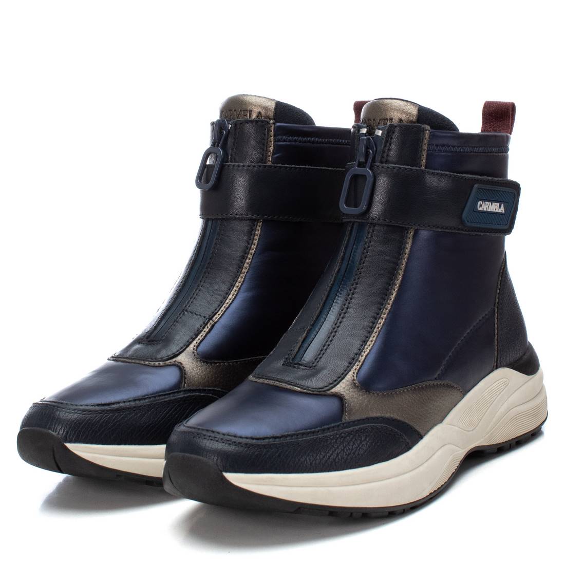 Carmela 16196203 sneaker femme bleu cuir montante