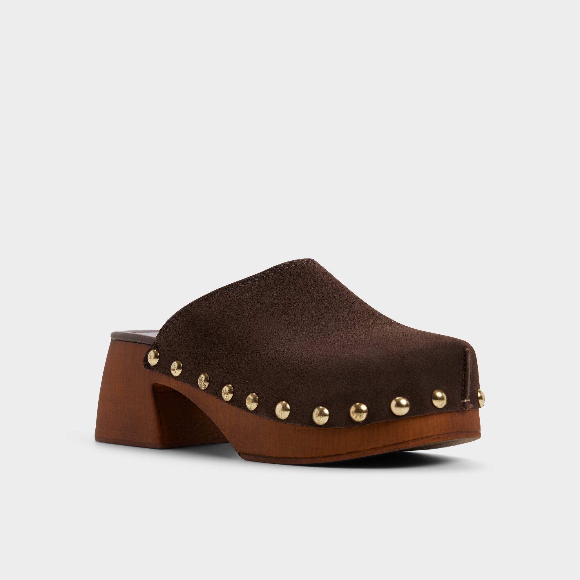 ALDO Tayloria mules suède marron talon bois