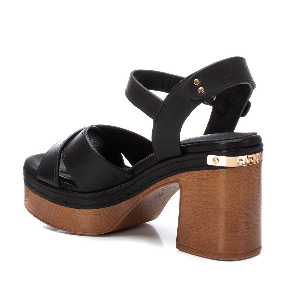 Carmela 16138004 sandale femme cuir noir talon 10 cm