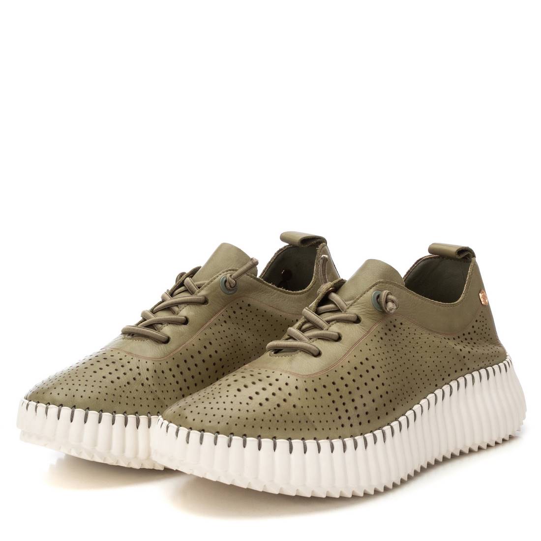 Carmela 16236904 sneaker cuir kaki lacets