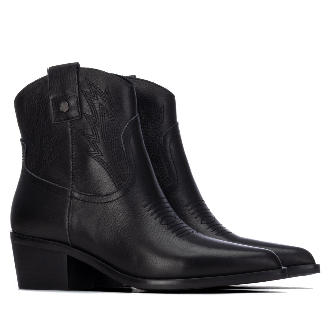 Carmela 16439101 bottines femme cuir noir talon bas