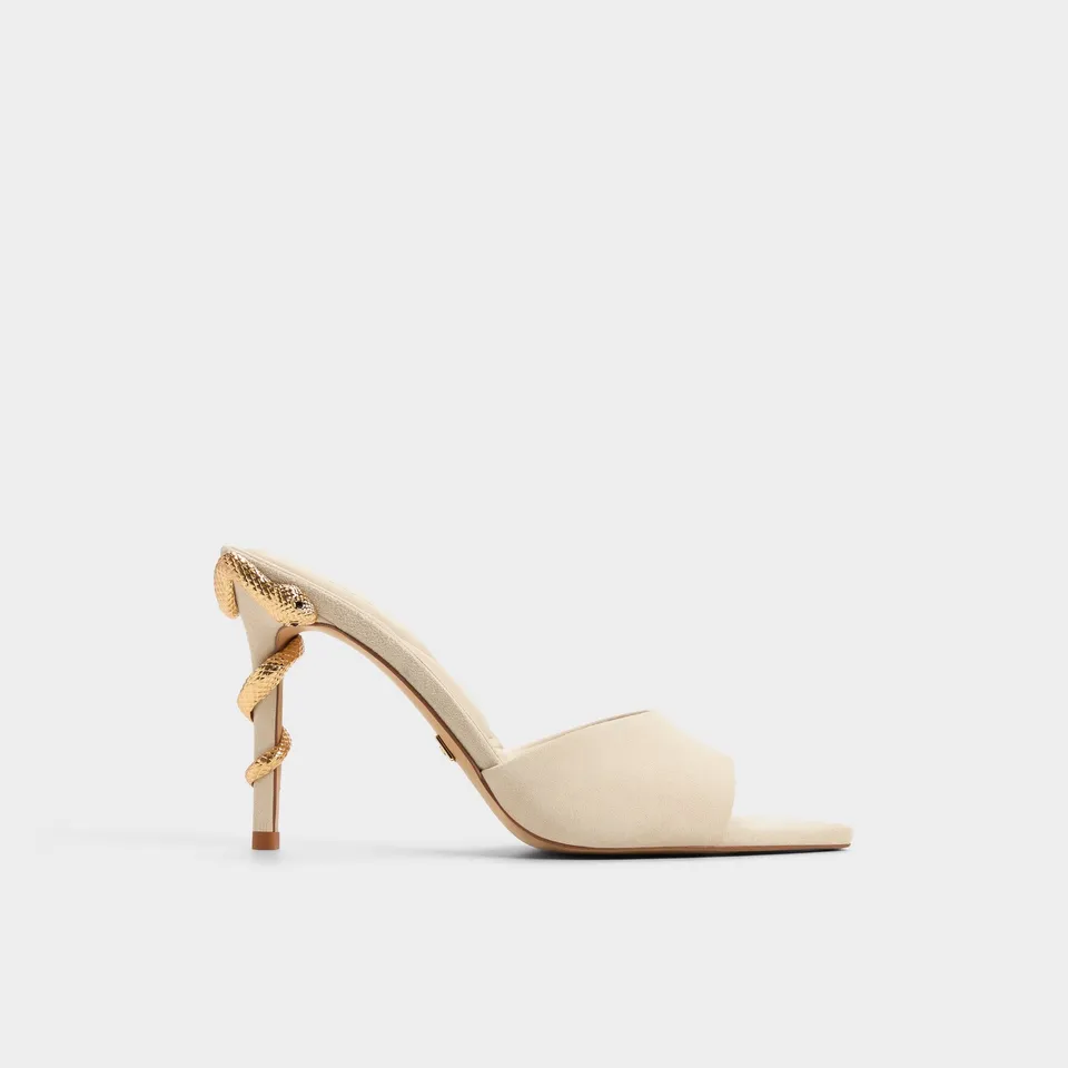 ALDO Seashella mules beige serpent talon aiguille
