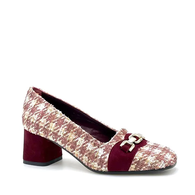 Elata 55521-1 escarpins tweed bordeaux 5,5 cm