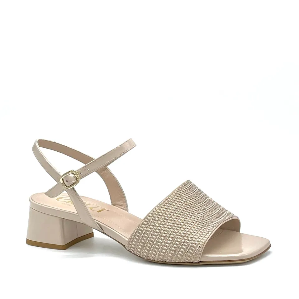 ELATA 15156 sandale laminée sable talon 3,5 cm